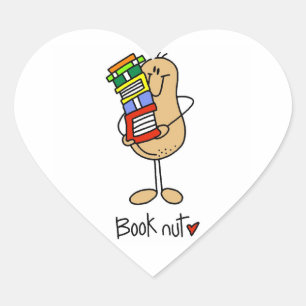 Book Nut T-shirts and Gifts Heart Sticker