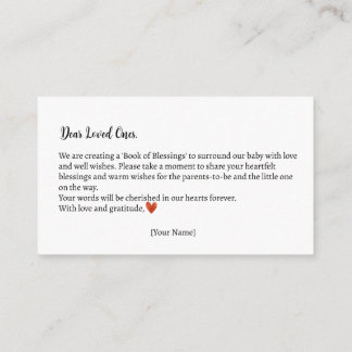 Book of Blessings Autumn Teddy Bear Baby Shower Enclosure Card