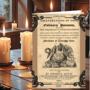 Book of culinary poisons from 1820 antique skull card