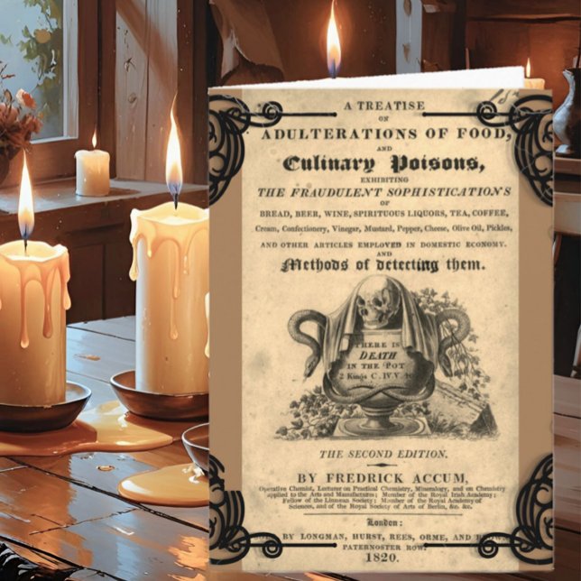 Book of culinary poisons from 1820 antique skull card (Creator Uploaded)