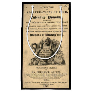 Book of culinary poisons from 1820 antique skull small gift bag