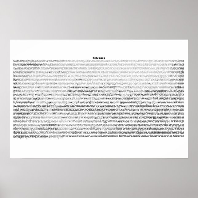 Book of Ephesians (complete KJV text) Poster (Front)