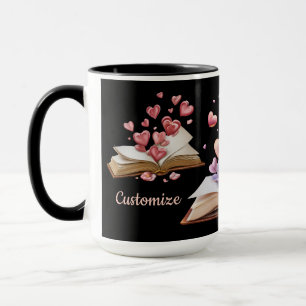 Book Of Hearts Black Mug