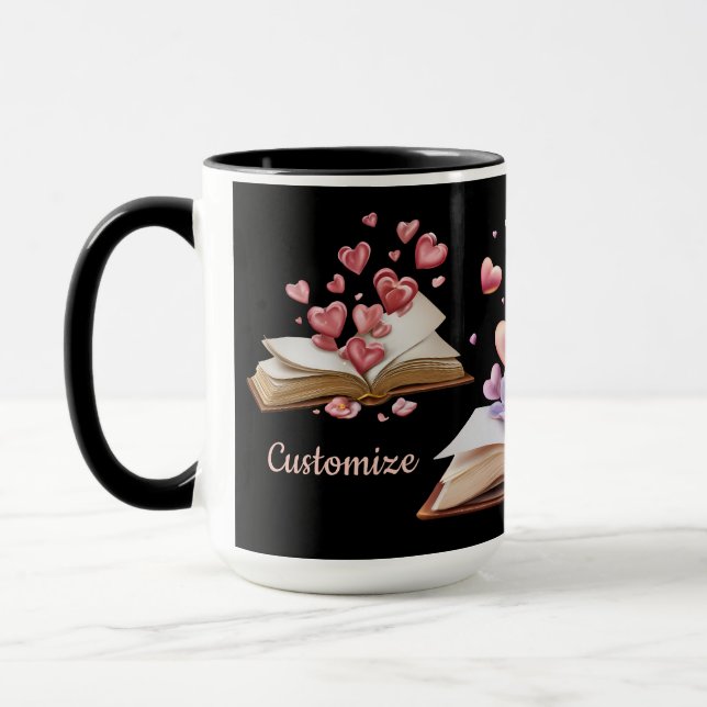 Book Of Hearts Black Mug (Left)