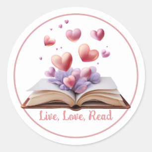 Book Of Hearts Classic Round Sticker