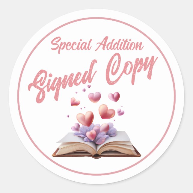 Book Of Hearts Signed Copy Classic Round Sticker (Front)