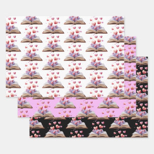 Book Of Hearts Wrapping Paper Sheet