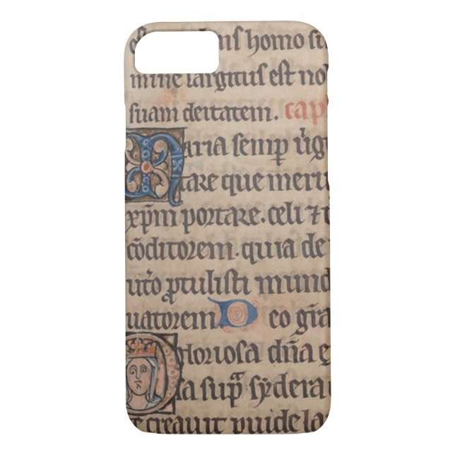 Book of Hours Mediaeval Latin Writing Case-Mate iPhone Case (Back)
