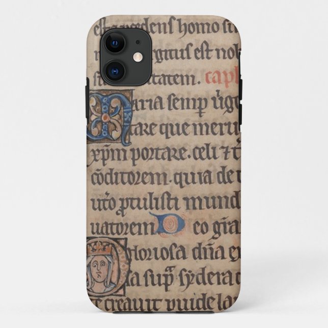 Book of Hours Mediaeval Latin Writing Case-Mate iPhone Case (Back)