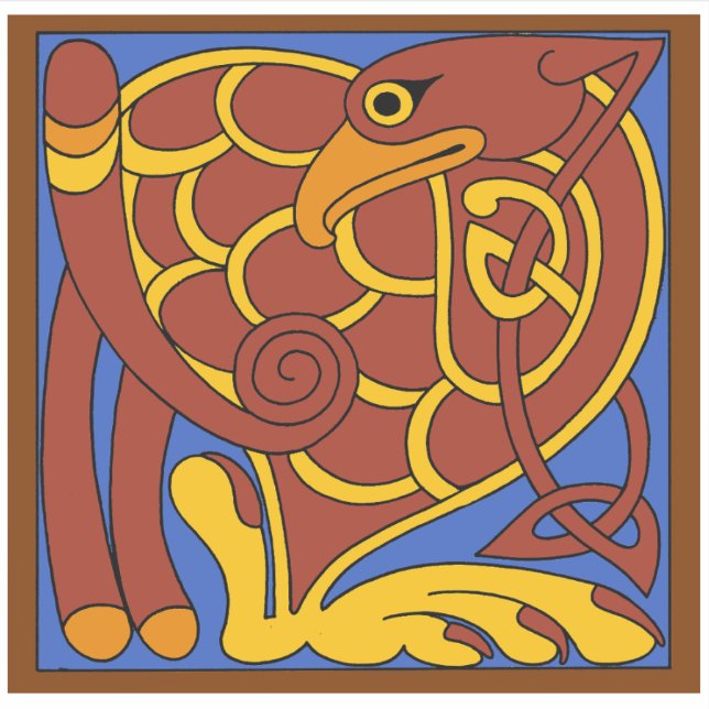 Book Of Kells Celtic Knot Mediaeval Bird (Front)