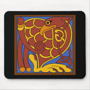Book Of Kells Celtic Knot Mediaeval Bird Mouse Mat