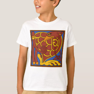 Book Of Kells Celtic Knot Medieval Bird T-Shirt