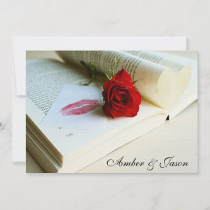 'Book of love' wedding invitation card