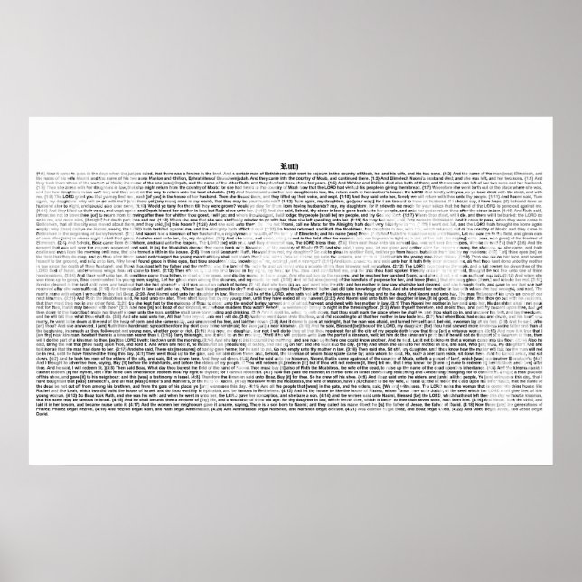 Book of Ruth (complete KJV text) Poster (Front)