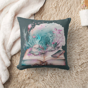 Book of Shadows Beautiful Green Halloween Cushion