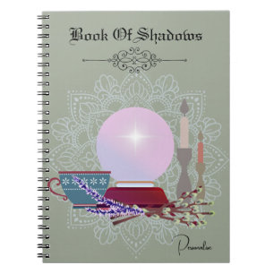 Book Of Shadows Crystal Ball Candle Journal Green