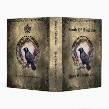 Book of Shadows Grimoire Magical Raven Shabby Grey