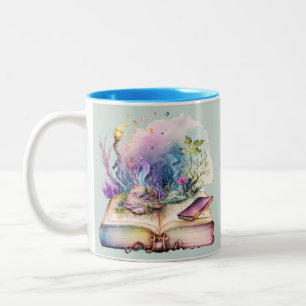 Book of Shadows Mystical Pagan Wiccan Halloween Two-Tone Coffee Mug