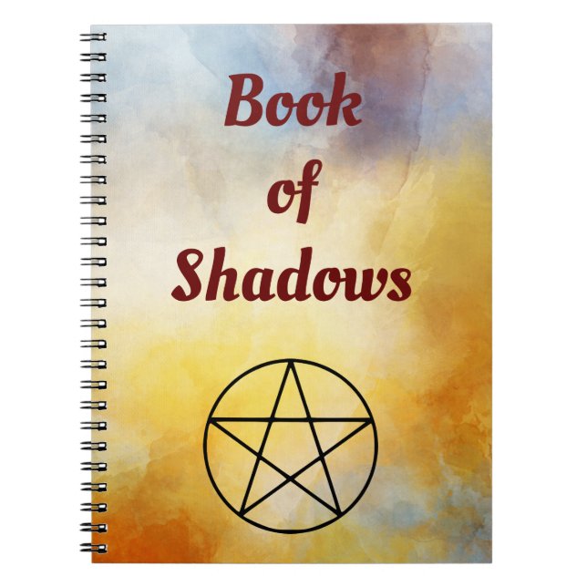 Book Of Shadows Watercolor Background Pentagram (Front)