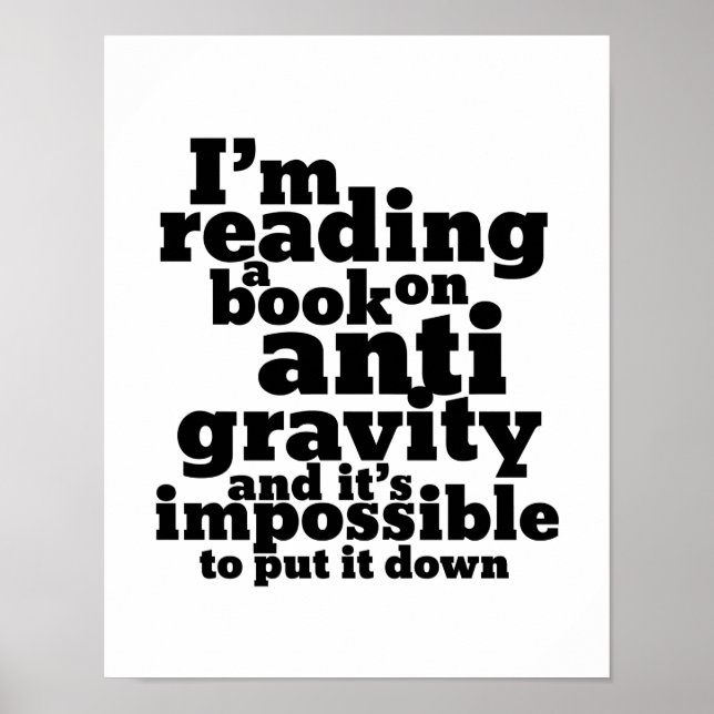 Book on Anti Gravity Funny Science Geek Puns Poster (Front)