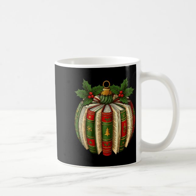 Book Ornaments Book Lover Cozy Christmas Teacher L Coffee Mug (Right)