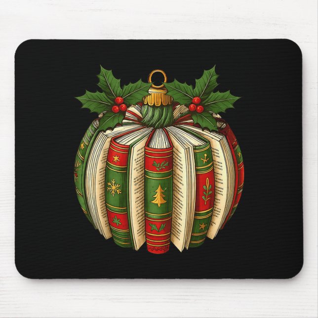 Book Ornaments Book Lover Cozy Christmas Teacher L Mouse Mat (Front)