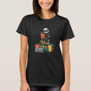 Book Panda Sitting On Pile Of Books Book Worm T-Shirt