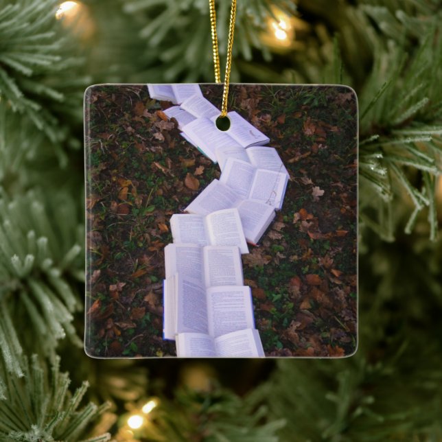 Book Path Reading Reader Ceramic Ornament (Tree)