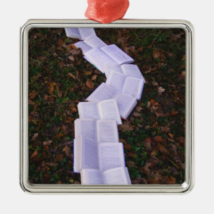 Book Path Reading Reader Metal Tree Decoration