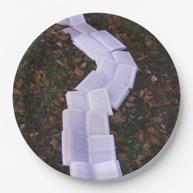 Book Path Reading Reader Paper Plate (Front)