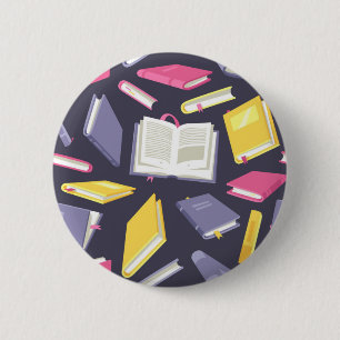 Book pattern 6 cm round badge