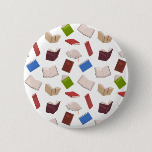Book pattern 6 cm round badge