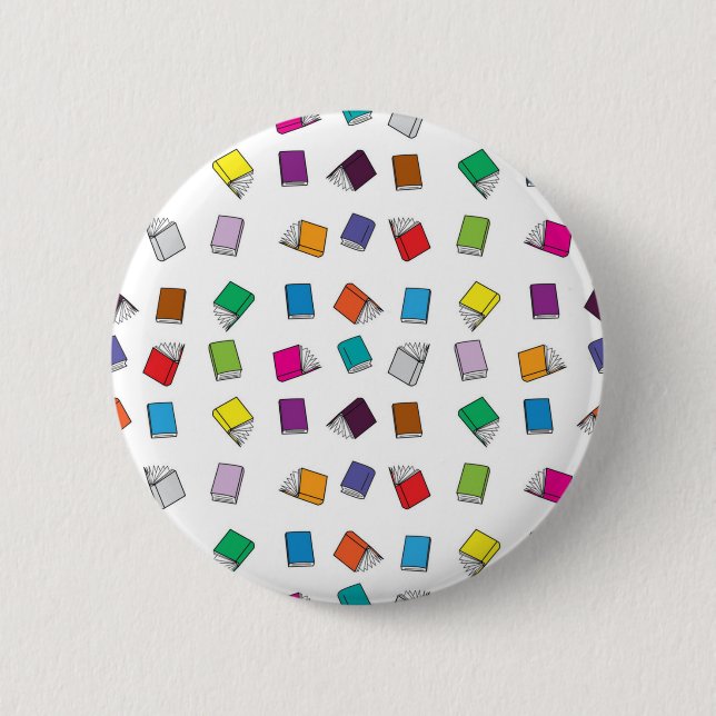 Book pattern 6 cm round badge (Front)