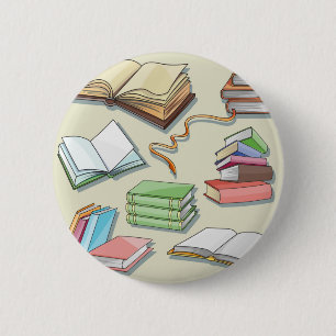 Book pattern 6 cm round badge