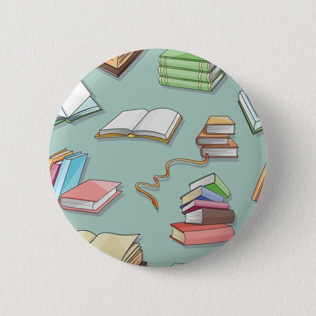 Book pattern 6 cm round badge (Front)