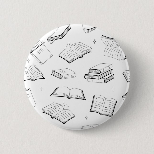 Book pattern 6 cm round badge (Front)