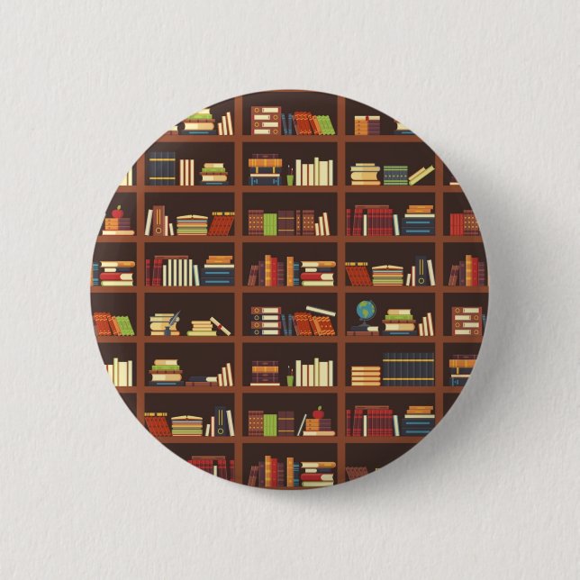Book pattern 6 cm round badge (Front)