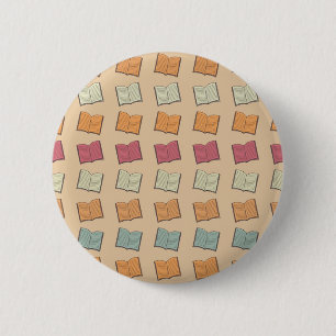 Book pattern 6 cm round badge