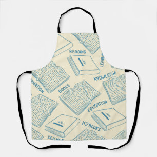 Book pattern apron