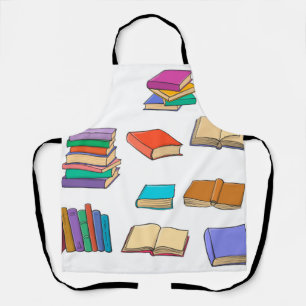Book pattern apron