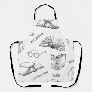 Book pattern apron