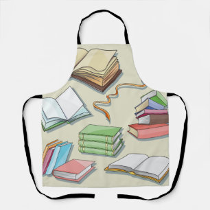 Book pattern apron