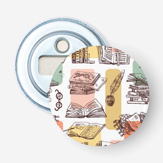 Book pattern bottle opener (Front)