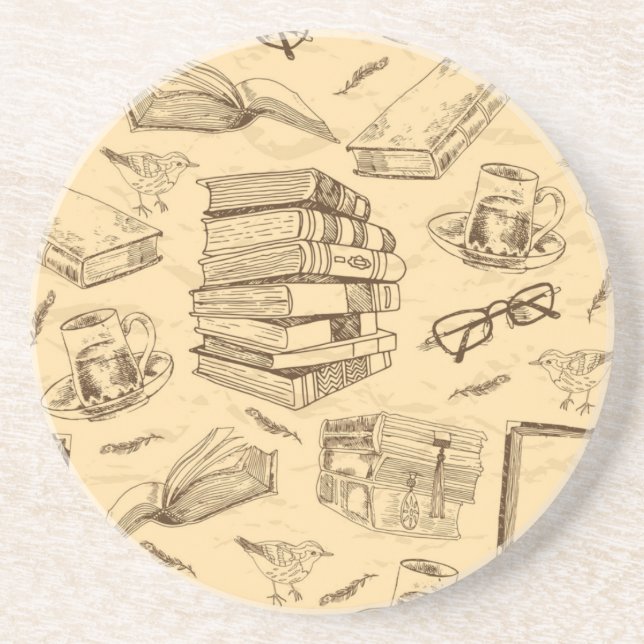 Book pattern coaster (Front)
