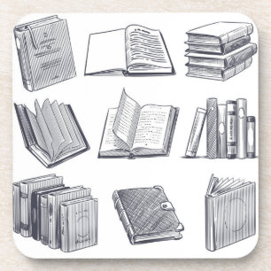 Book pattern coaster