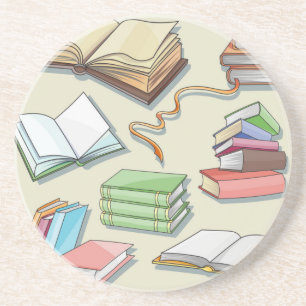 Book pattern coaster