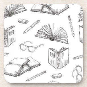 Book pattern coaster