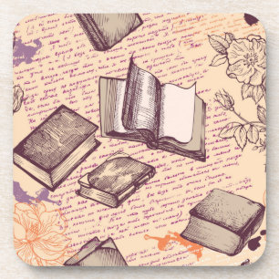 Book pattern coaster