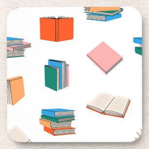 Book pattern coaster