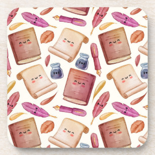 Book pattern coaster